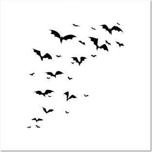 Halloween Flying Black Bats Posters and Art